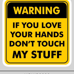 Warning sign sticker